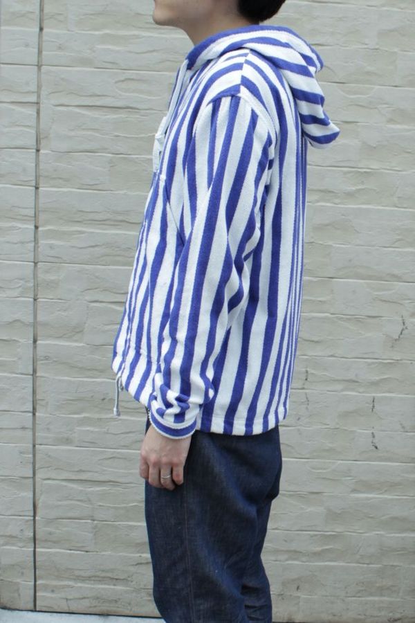 LOLO ストライプパイル先染比翼パーカー