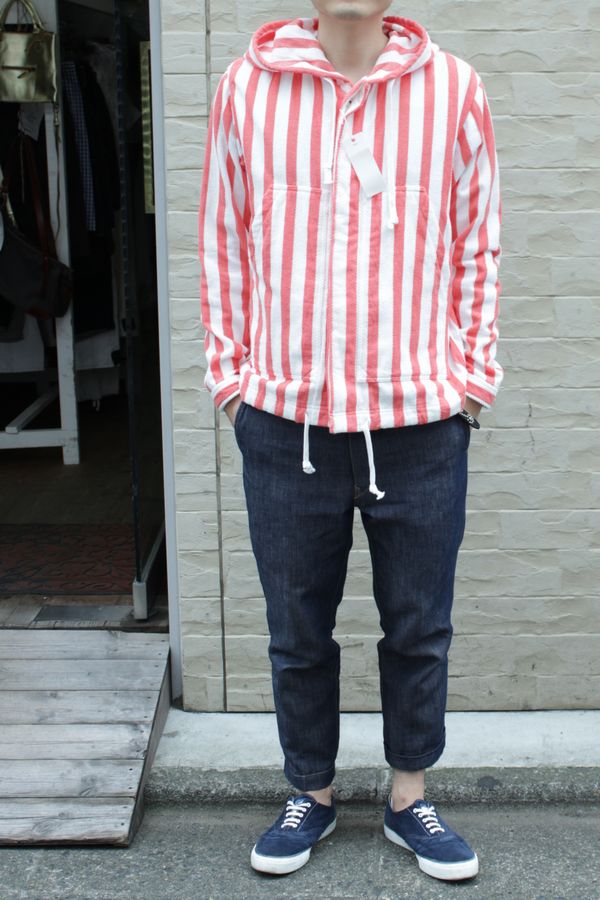 LOLO ストライプパイル先染比翼パーカー