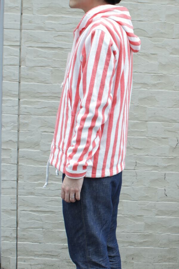 LOLO ストライプパイル先染比翼パーカー